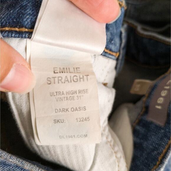 DL1961 Emilie Straight Leg Ultra High Rise Jeans Blue Oasis Women's 30 Capsule - Picture 7 of 9